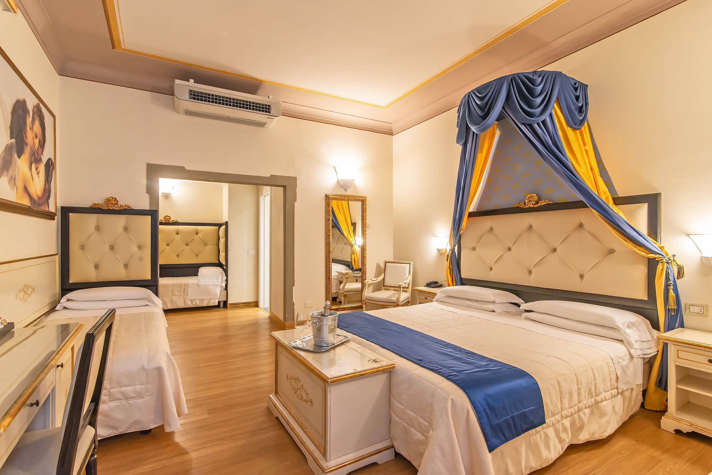 Quintuple room | Seprai premium, minibar, brankas, dan meja kerja