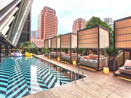 Outdoor pool, open 6:00 AM to 10:00 PM, free cabanas