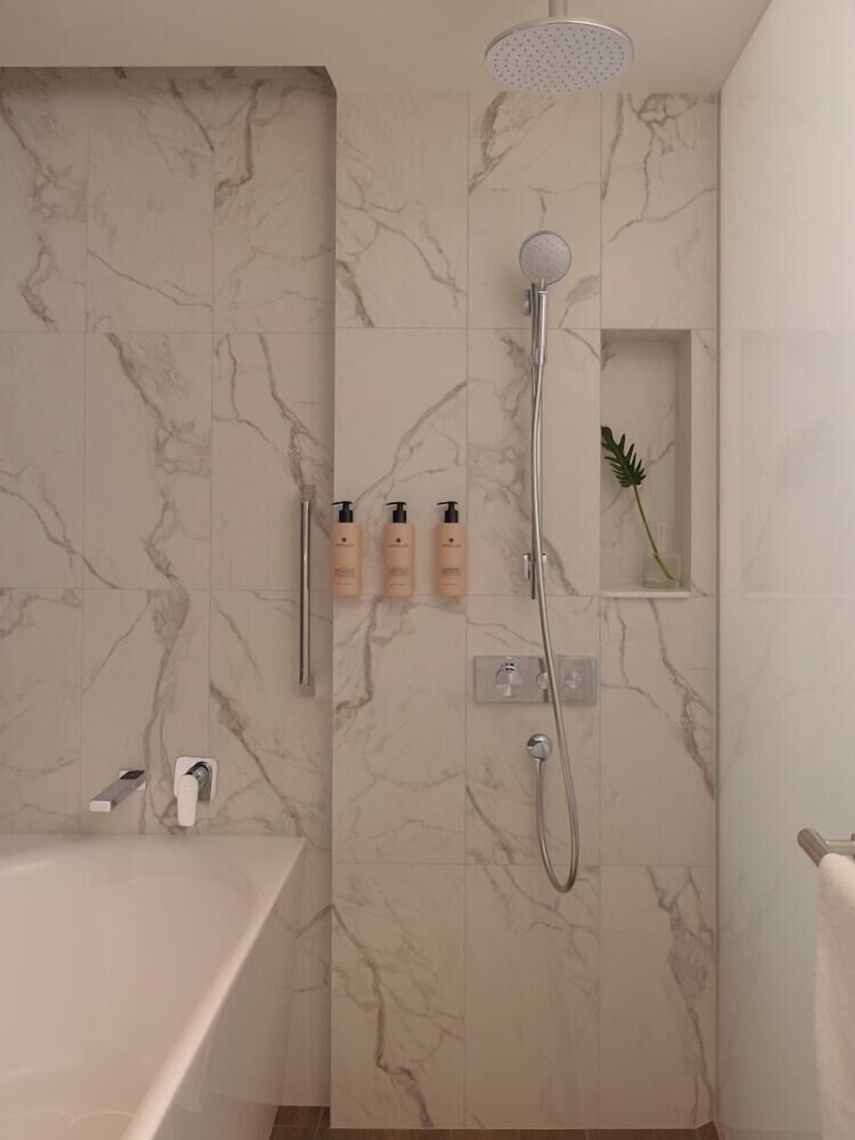 Bathroom | Free toiletries, hair dryer, bathrobes, slippers