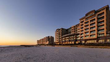 On the beach, white sand