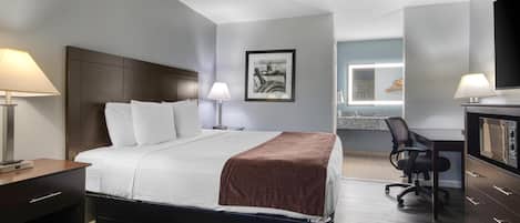 Standard Room, 1 King Bed, Non Smoking, Refrigerator & Microwave | Individually furnished, desk, iron/ironing board, rollaway beds