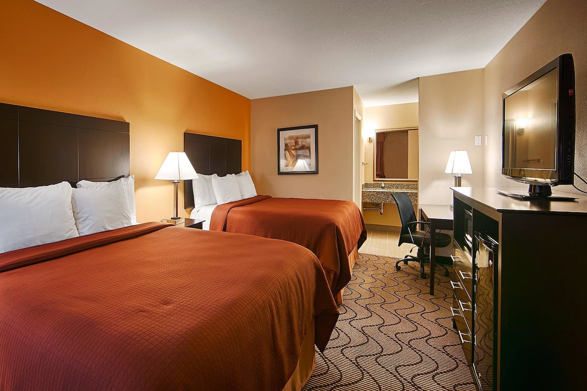 Standard Room, 2 Queen Beds, Non Smoking, Refrigerator & Microwave | Individually furnished, desk, iron/ironing board, rollaway beds