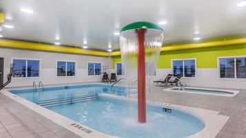 Indoor pool, open 7:00 AM to 11:00 PM, sun loungers