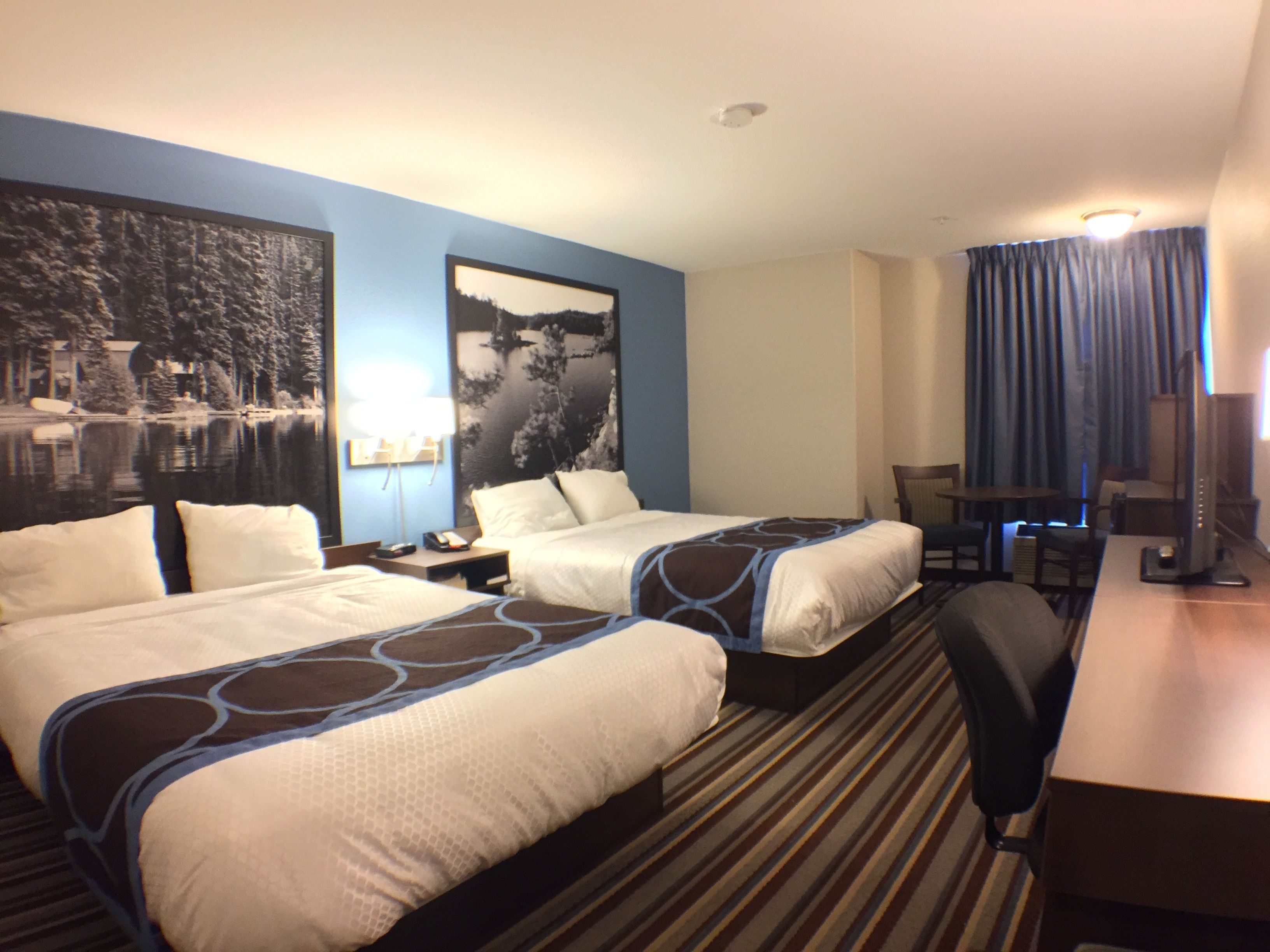 room, 2 queen beds, non smoking (upgraded) | desk, iron/ironing board, free cots/infant beds, free rollaway beds