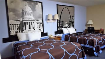Chambre Standard, 2 grands lits | Bureau, fer et planche Ă repasser, Wi-Fi gratuit, draps fournis