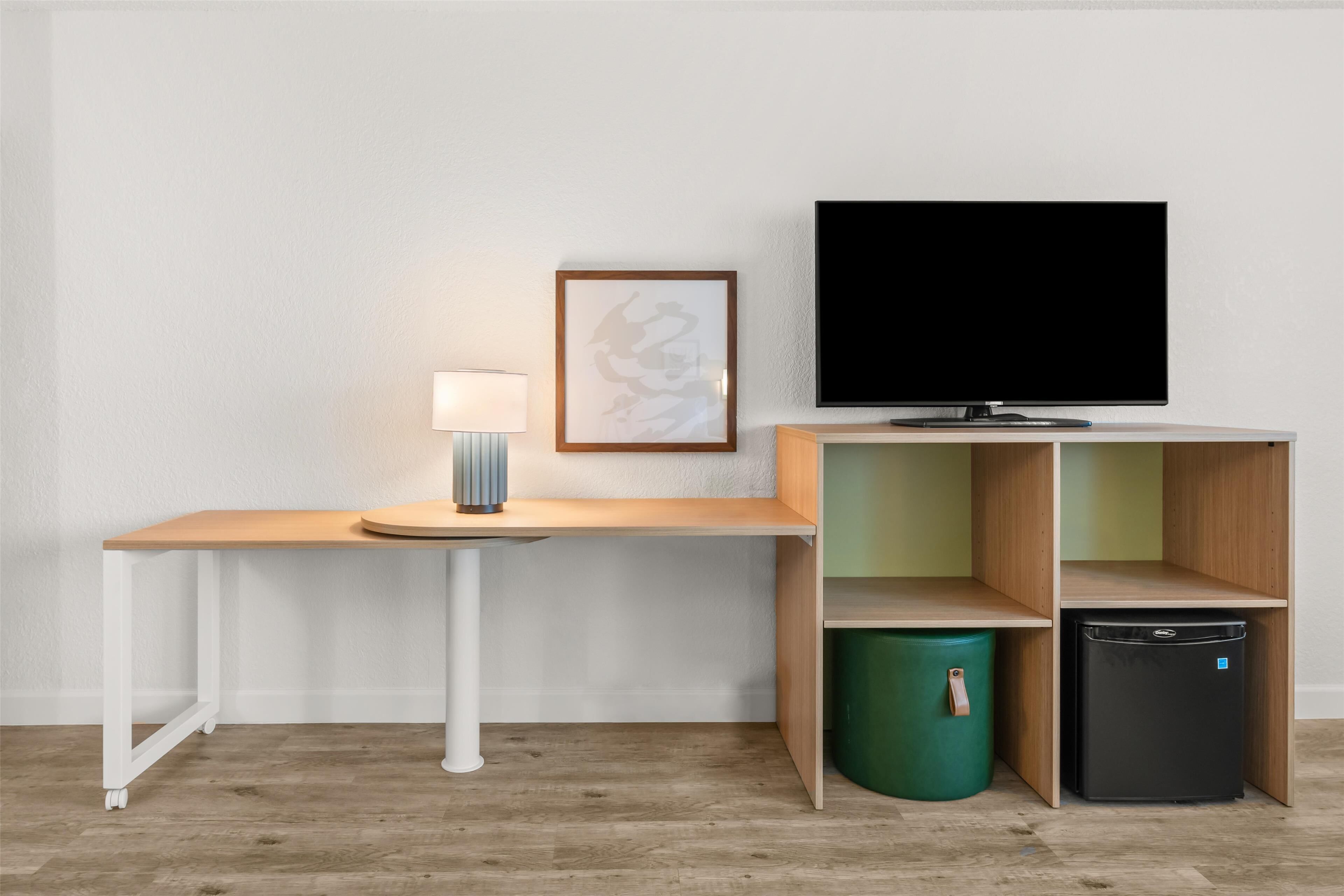 room, 1 king bed with sofa bed | 1 bedroom, laptop workspace, blackout curtains, iron/ironing board