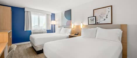 Room, 2 Queen Beds | Laptop workspace, blackout drapes, iron/ironing board