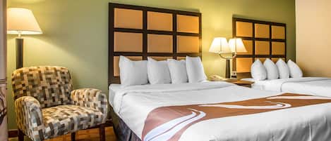 Standard Room, 2 Queen Beds | Pillowtop beds, desk, laptop workspace, blackout drapes