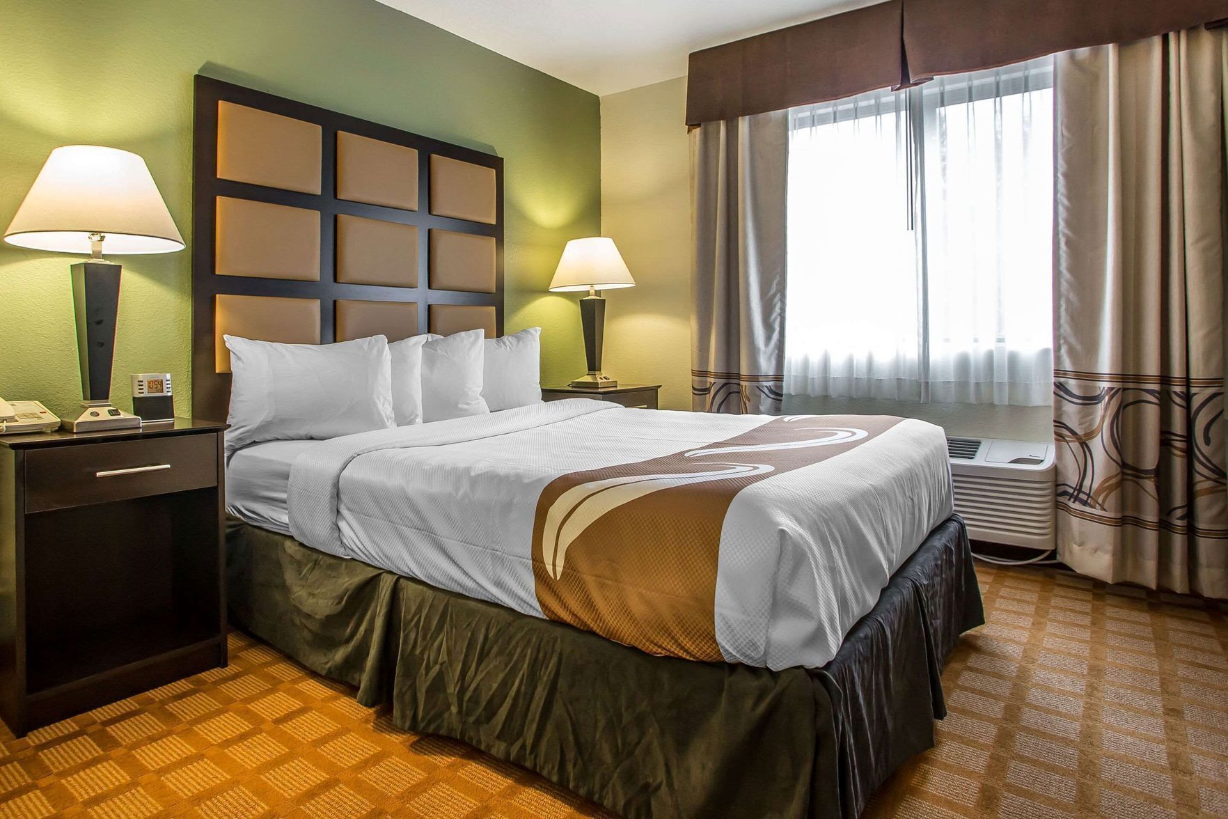 Pillowtop beds, desk, laptop workspace, blackout drapes
