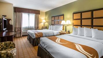 Standard Room, 2 Queen Beds | Pillowtop beds, desk, laptop workspace, blackout drapes