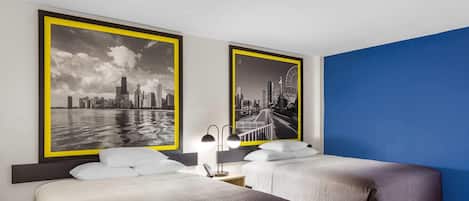 Rum - 2 queensize-sängar - icke-rökare | Skrivbord, strykjärn/strykbräda, gratis barnsängar och extrasängar