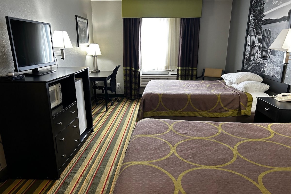 Room, 2 Queen Beds, Non Smoking | Free WiFi, bed sheets, alarm clocks, wheelchair access