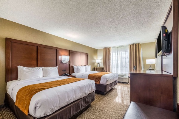Standard Room, 2 Queen Beds, Non Smoking | 1 bedroom, blackout drapes, iron/ironing board, WiFi (free)