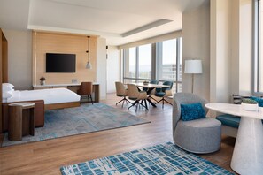 Hypo-allergenic bedding, down duvets, pillow-top beds, in-room safe