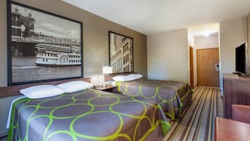 Desk, free WiFi, bed sheets