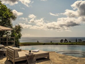 Indoor pool, outdoor pool, sun loungers