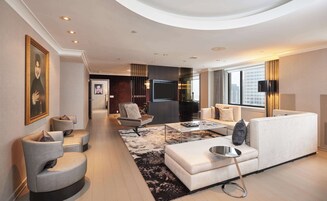 42-inch flat-screen TV with cable channels, TV, iPod dock