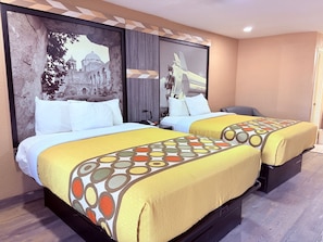 Room, 2 Queen Beds, Non Smoking | Desk, laptop workspace, free WiFi, bed sheets