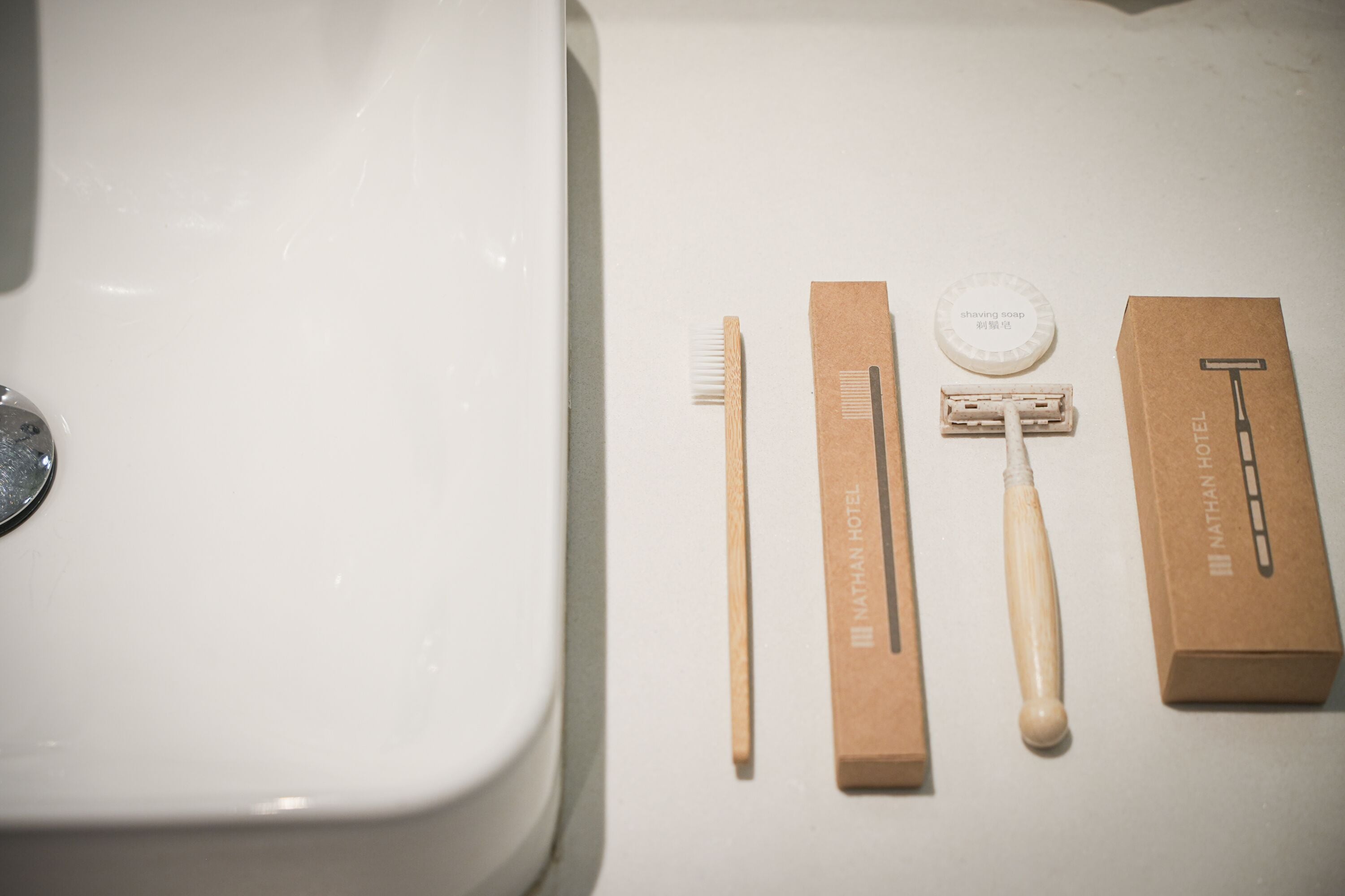 free toiletries, hair dryer, slippers, towels