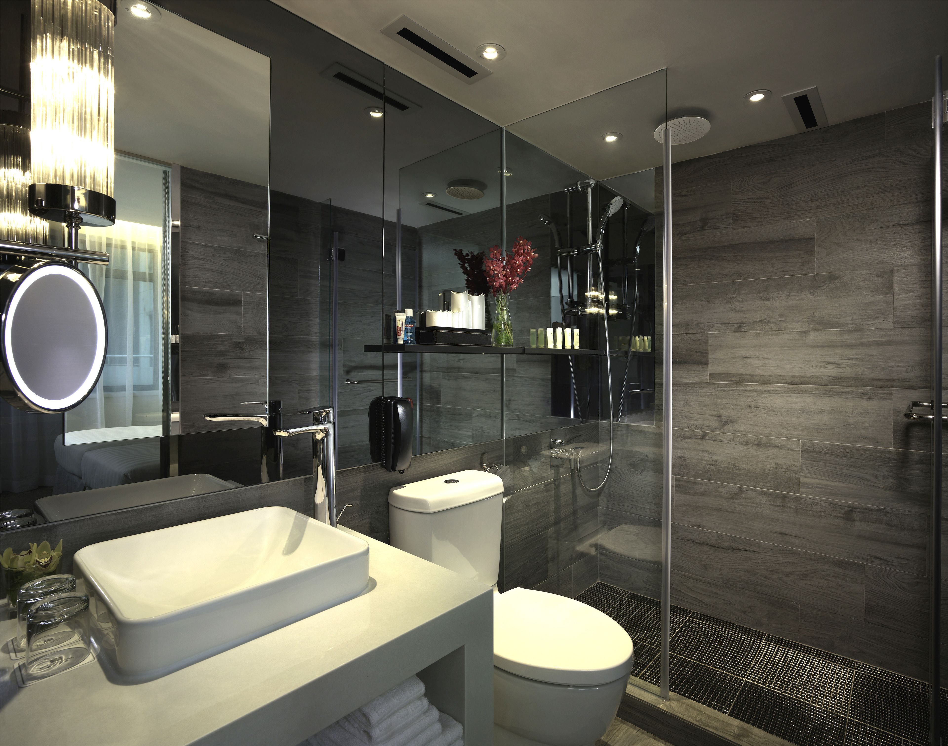 smart room | bathroom | free toiletries, hair dryer, slippers, towels