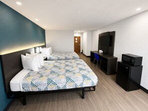 Desk, free WiFi, bed sheets