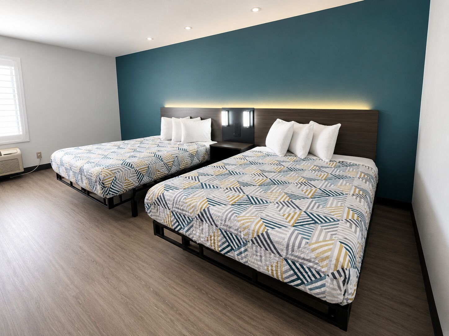 Desk, free WiFi, bed sheets