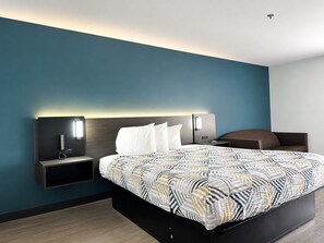 Desk, free WiFi, bed sheets