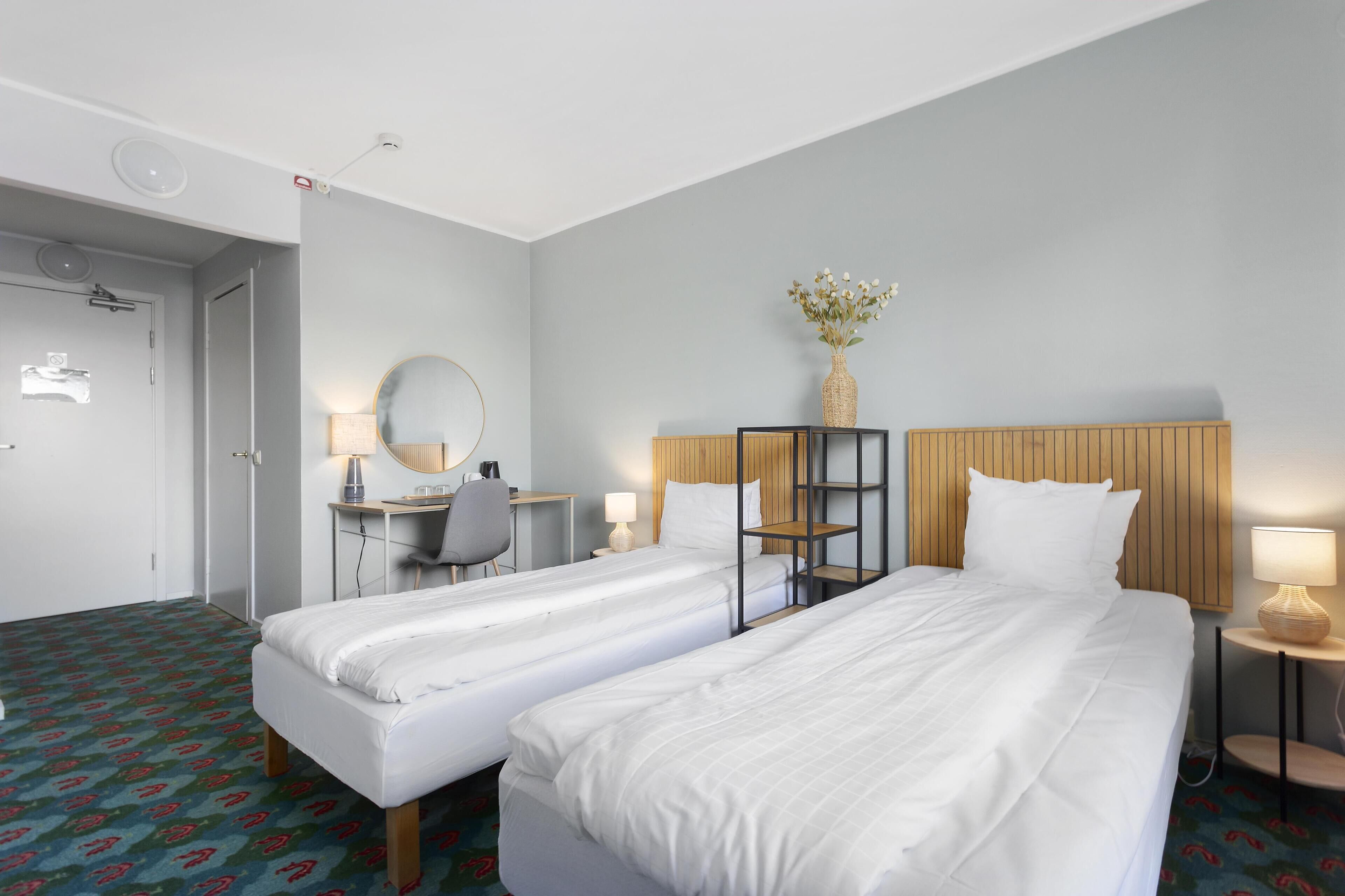 Standard Room, 2 Twin Beds, Non Smoking | Pillowtop beds, desk, blackout drapes, soundproofing