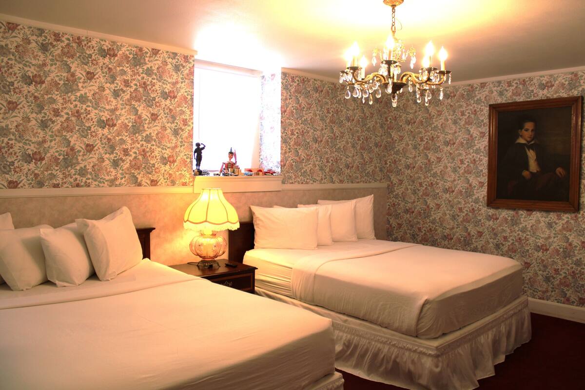 2 Queen Beds Special | Desk, iron/ironing board (on request), cribs (free)