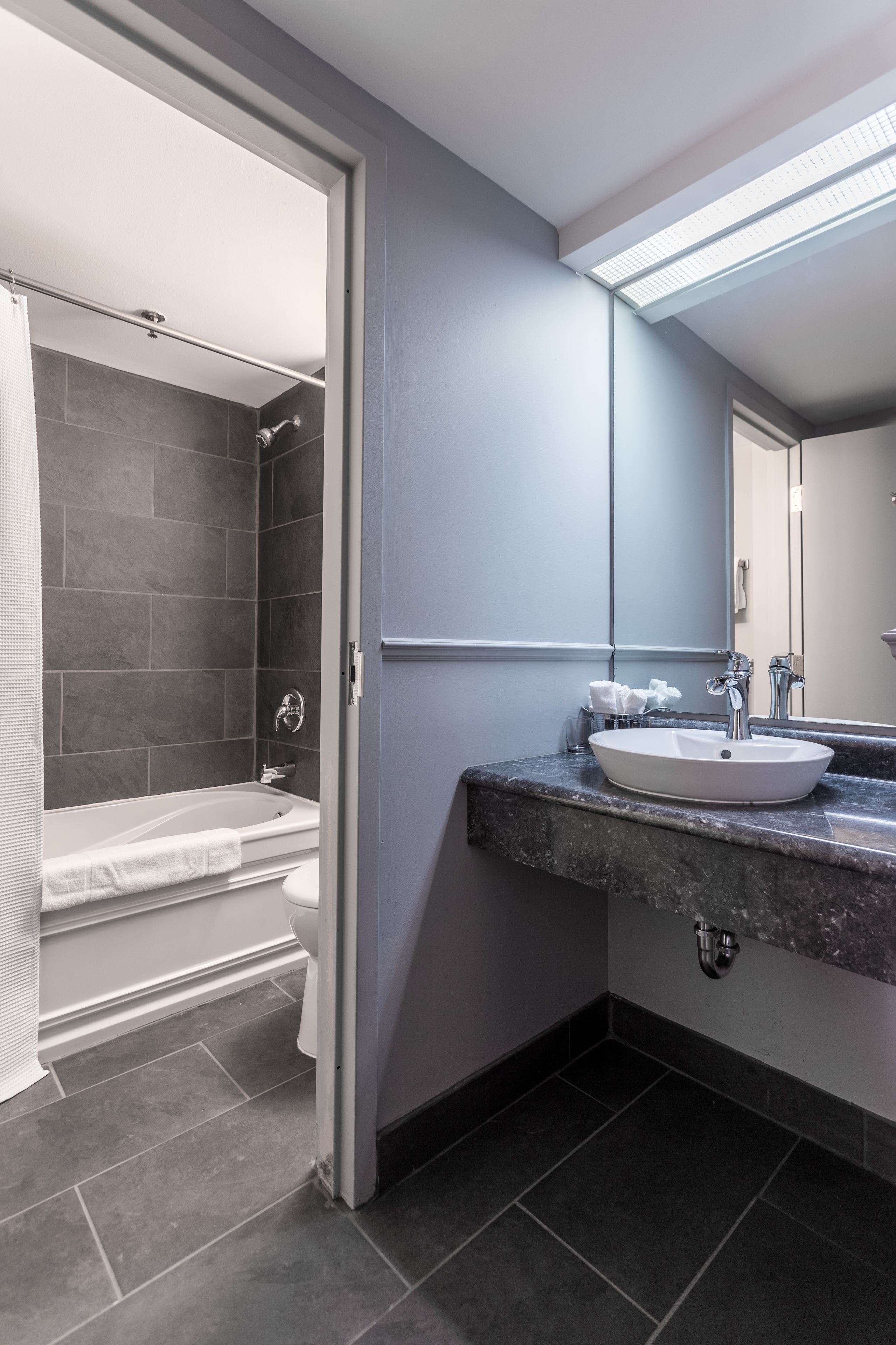 room (with fireplace pet allowed) | bathroom | combined shower/bathtub, free toiletries, hair dryer, towels