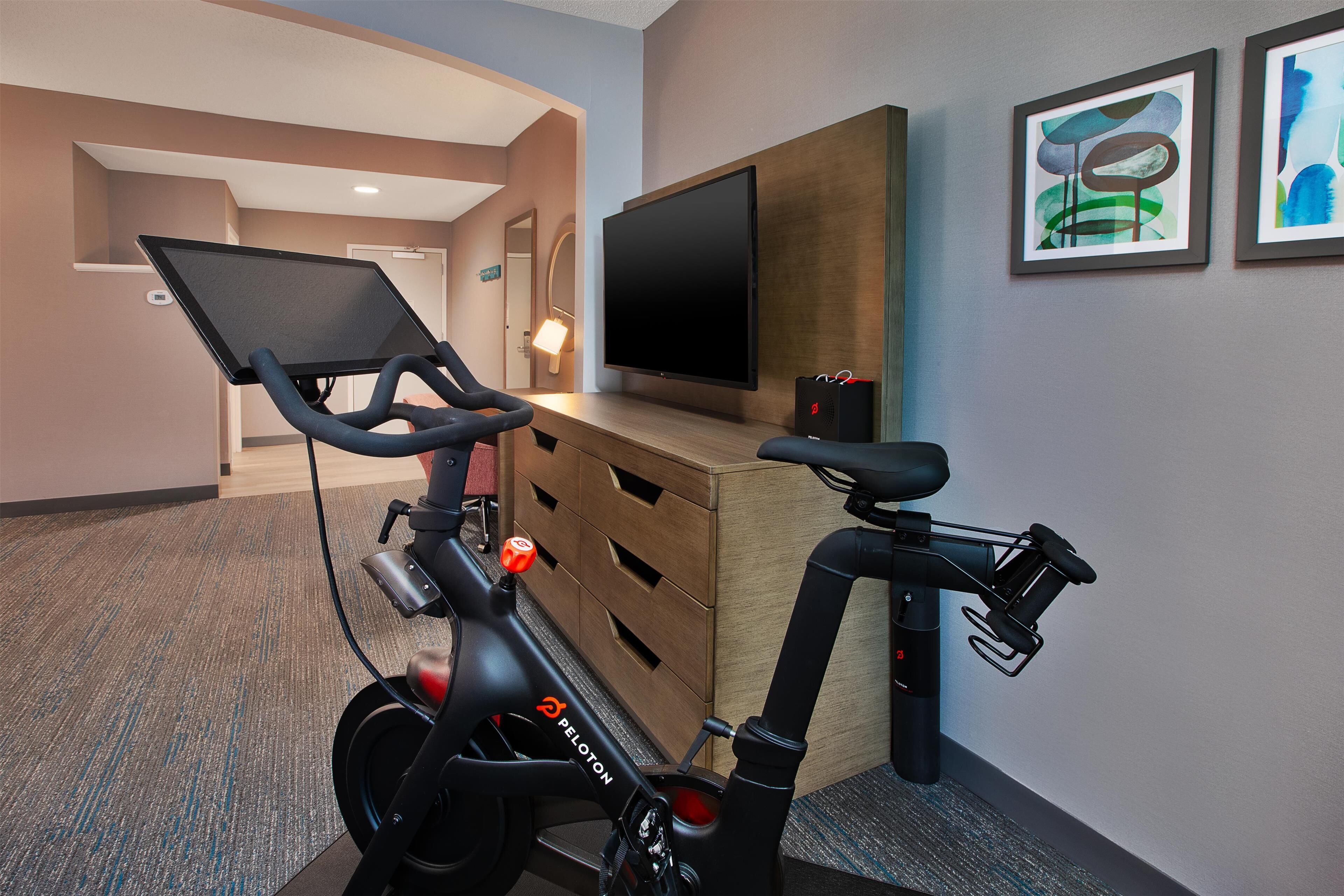 room, 1 king bed with sofa bed and peloton bike | living area | 50-inch flat-screen tv with cable channels, tv, netflix