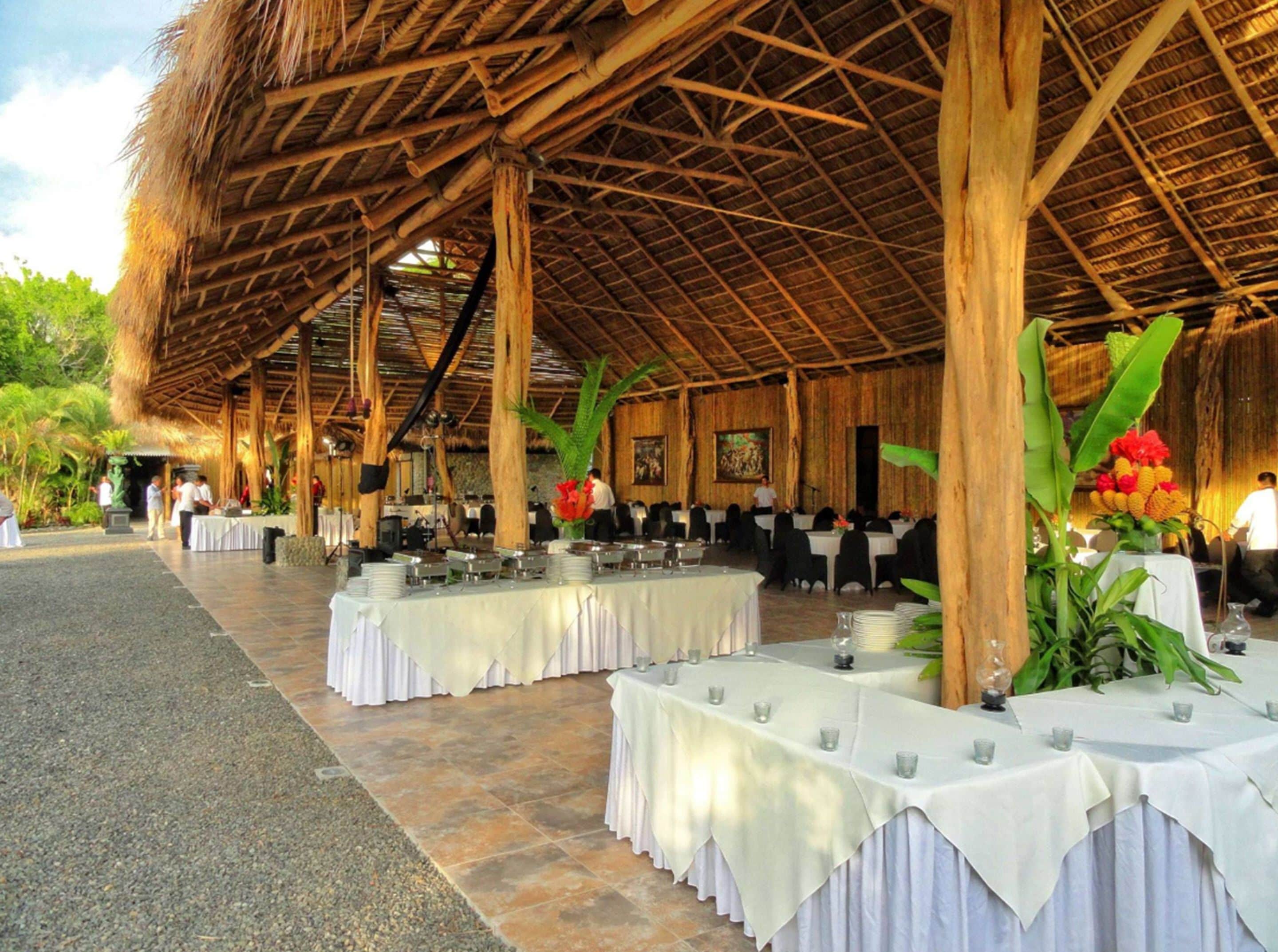outdoor banquet area