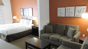 Suite, 1 King Bed with Sofa bed, Accessible, Non Smoking | Pillowtop beds, in-room safe, desk, blackout drapes