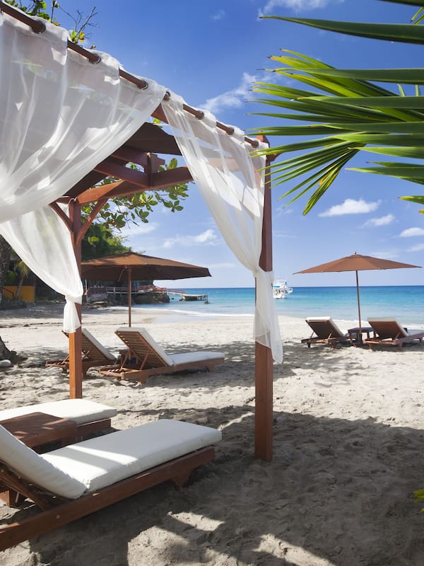 On the beach, free beach shuttle, free beach cabanas, sun loungers