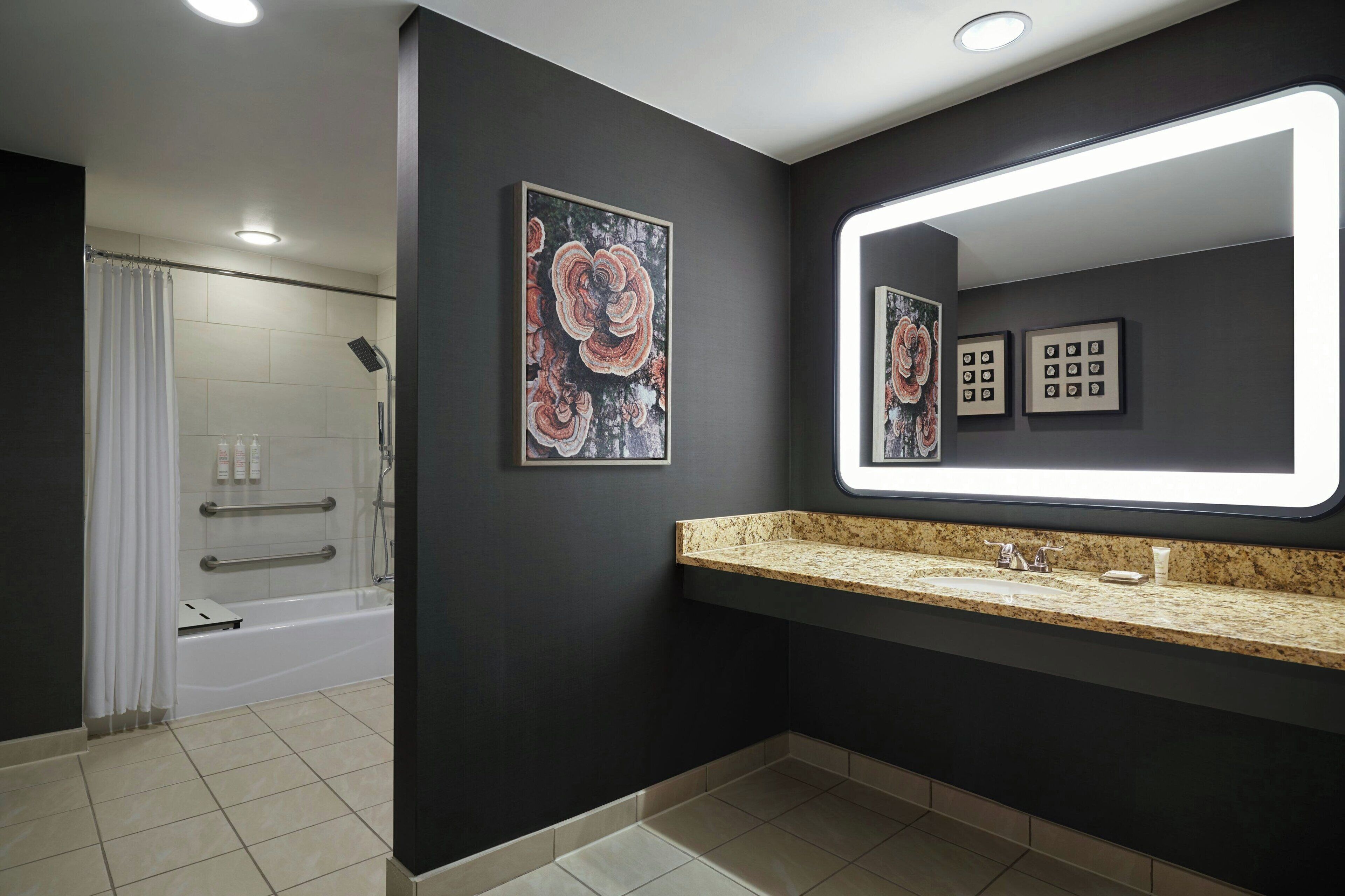 free toiletries, hair dryer, towels