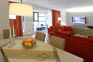 120-inch plasma TV with satellite channels, TV