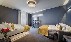 Deluxe fyrbäddsrum | 1 sovrum, allergitestade sängkläder och Select Comfort-madrasser