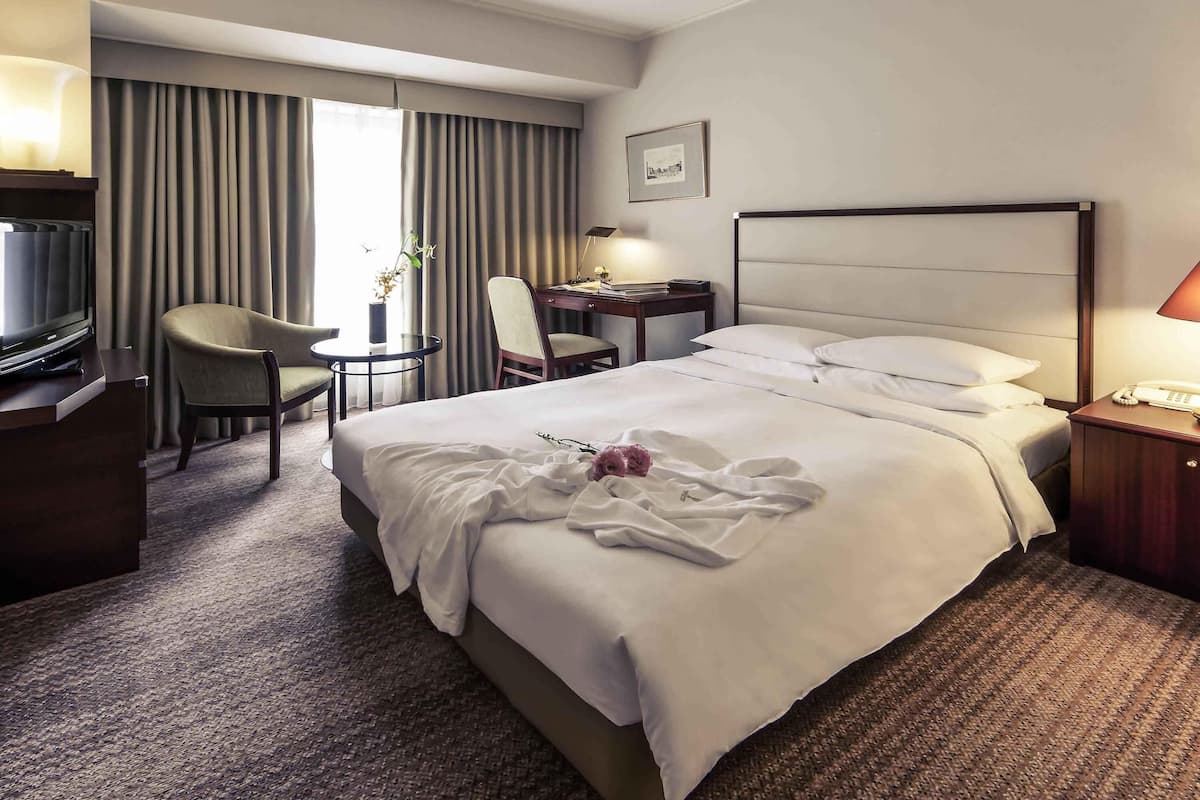 Edredón, minibar, caja de seguridad en la habitación y escritorio