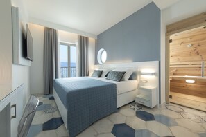 Junior Double or Twin Room, Sauna, Sea View | Premium bedding, minibar, in-room safe, individually decorated