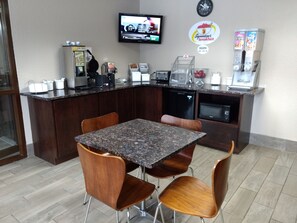 Free daily on-the-go breakfast 