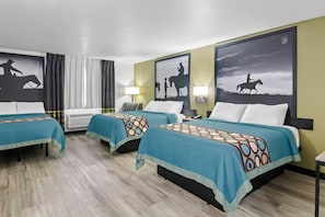 Deluxe Room, 2 Queen Beds, Non Smoking | Desk, iron/ironing board, free cribs/infant beds, rollaway beds