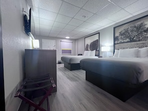 Room, 2 Queen Beds, Mobility Accessible, Non Smoking (Roll-In Shower) | Desk, laptop workspace, iron/ironing board, free WiFi