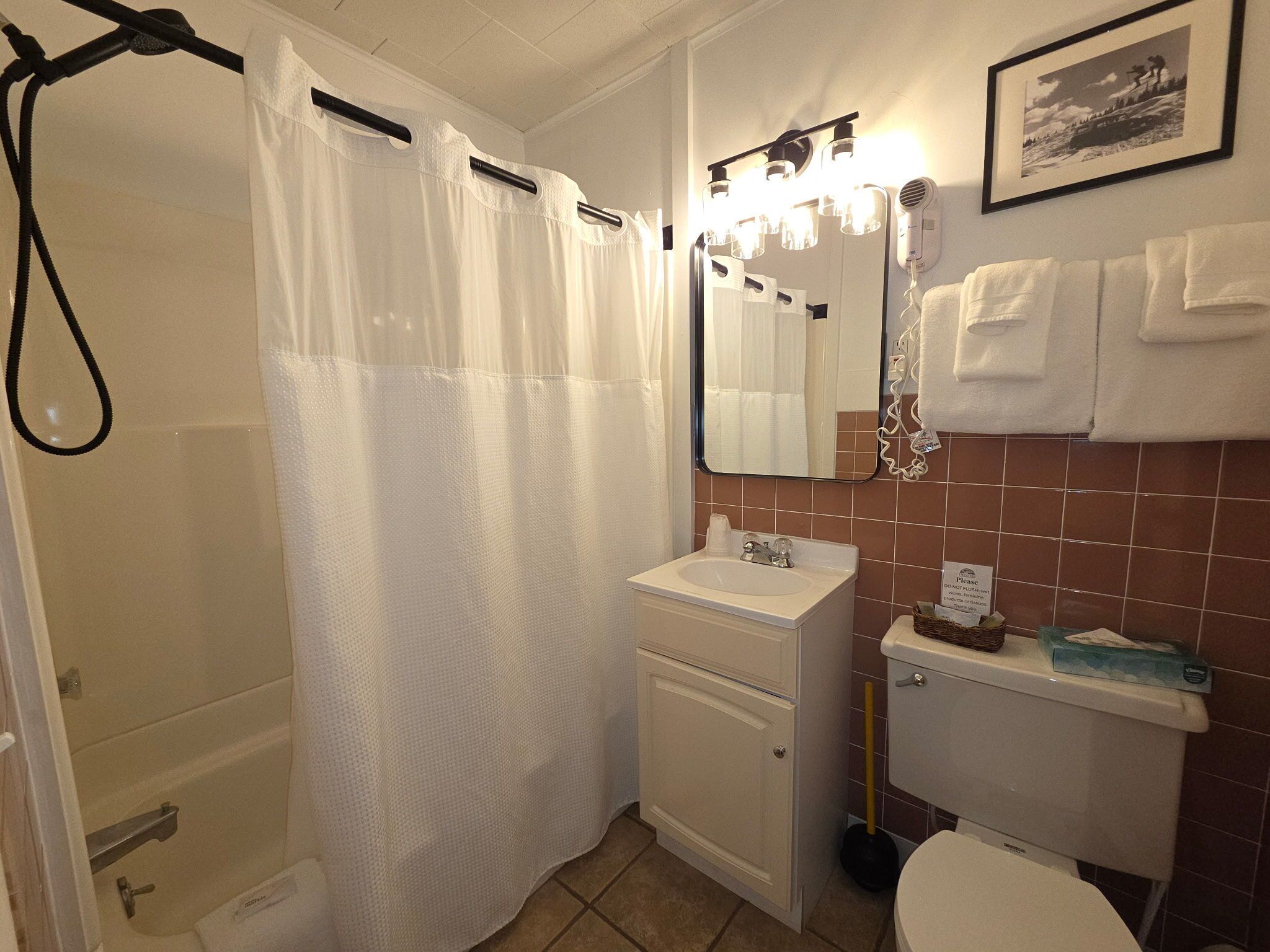 standard room, 1 queen bed | bathroom | combined shower/bathtub, free toiletries, hair dryer, towels