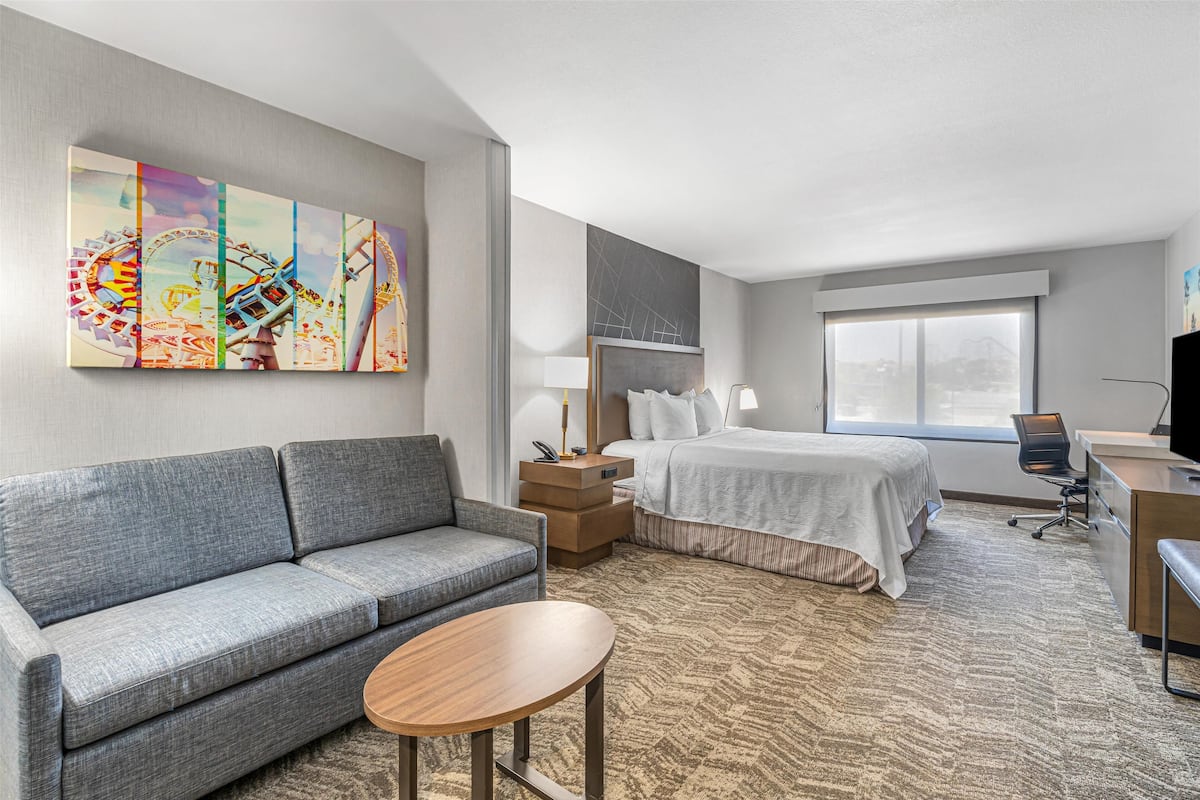 Suite, 1 King Bed, Non Smoking, Refrigerator & Microwave (with Sofabed) | Desk, laptop workspace, iron/ironing board, rollaway beds