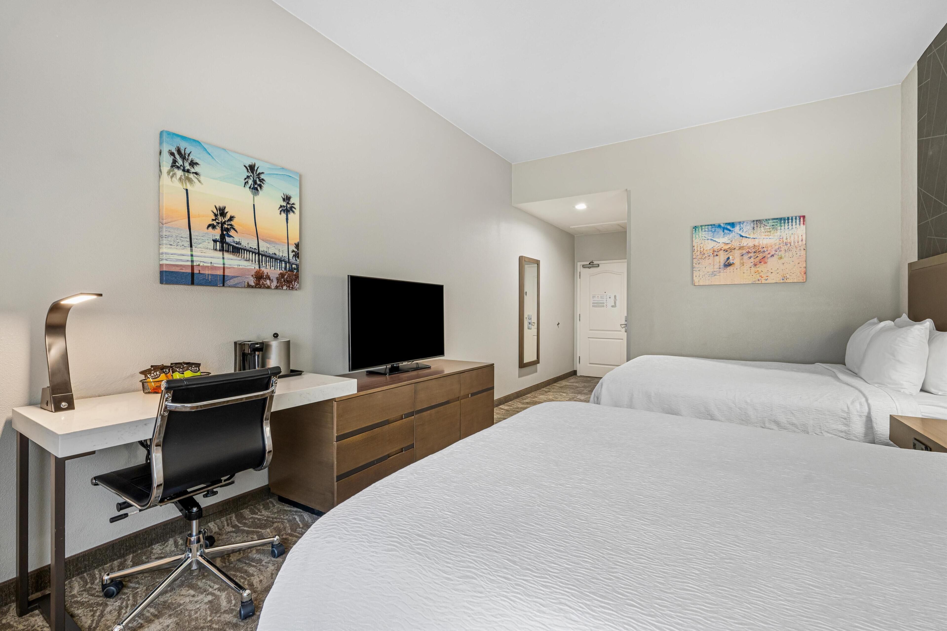 standard room, 2 queen beds, non smoking, refrigerator & microwave | 1 bedroom, desk, laptop workspace, iron/ironing board