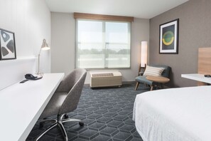 Hypo-allergenic bedding, desk, laptop workspace, iron/ironing board