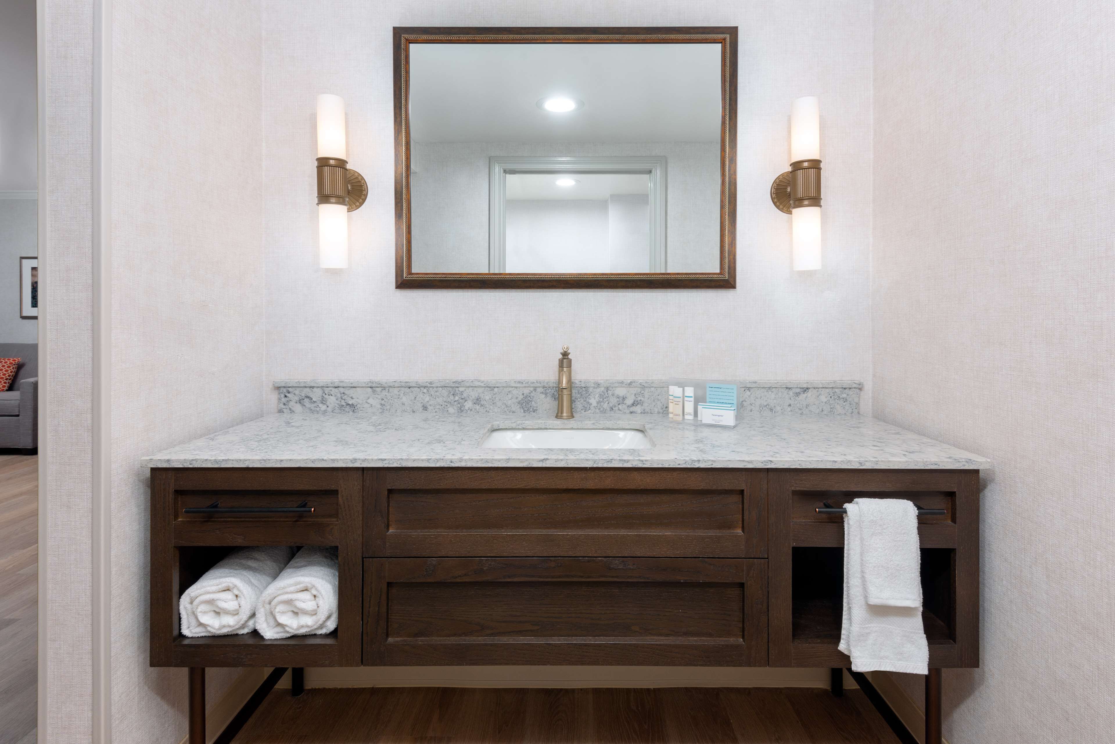 free toiletries, hair dryer, towels