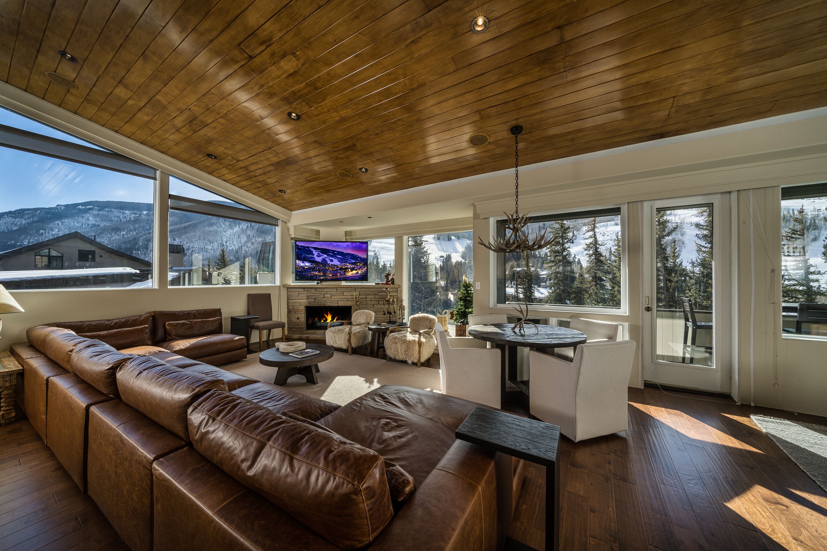 condo, 5 bedrooms, mountainside | living area | tv, pay films