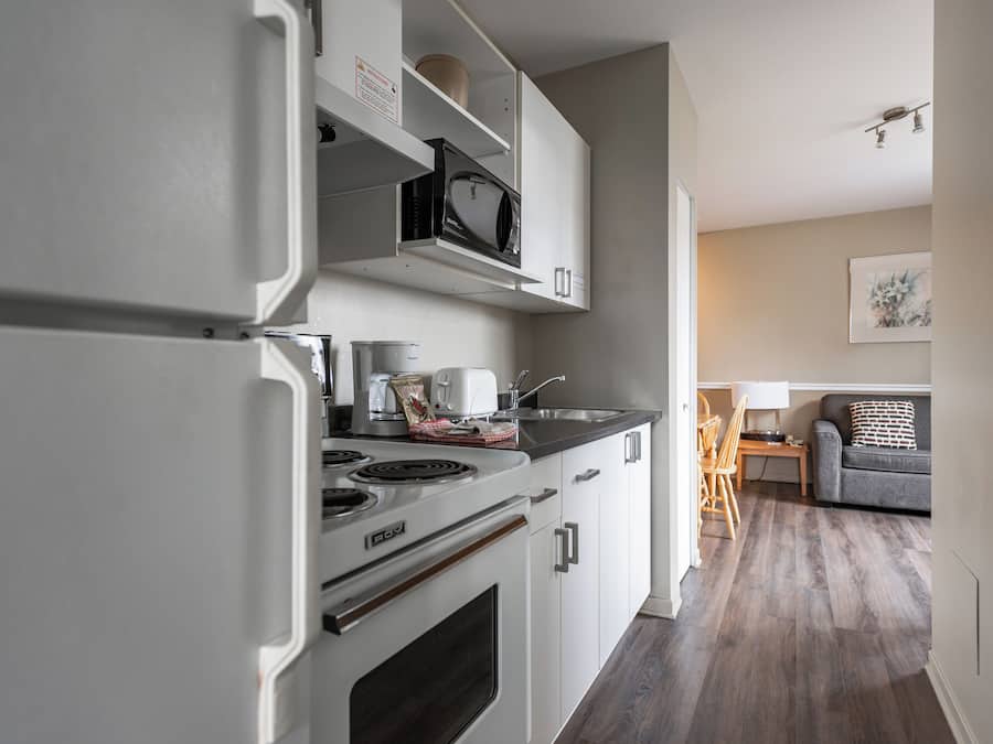 Suite, 1 Queen Bed with Sofa bed | Private kitchen | Fridge, microwave, coffee/tea maker