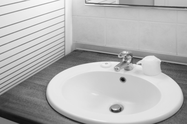 Shower, hair dryer, towels, toilet paper